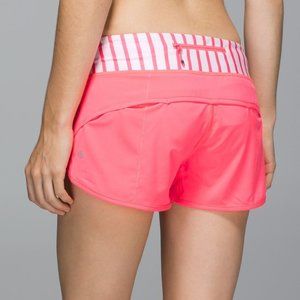 Lululemon Run: Speed Short, Flash Light / Yachtie Stripe Printed, size 4 EUC